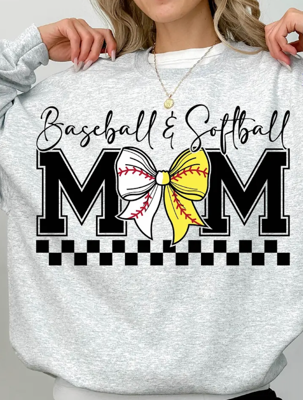 ⚾ Baseball & Softball Bow Tee or Sweatshirt 🥎