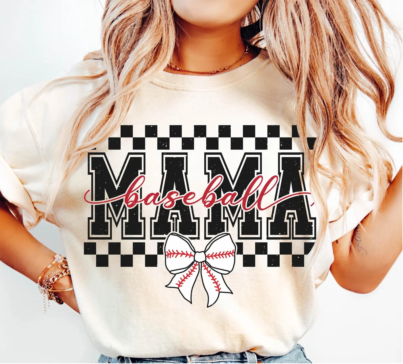 ⚾ Checkerboard Baseball Mama Tee or Sweatshirt ⚾