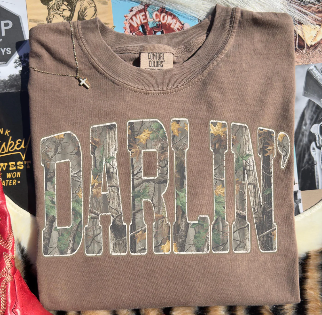 🍂 Darlin’ – Camo Tee or Sweatshirt 🍂