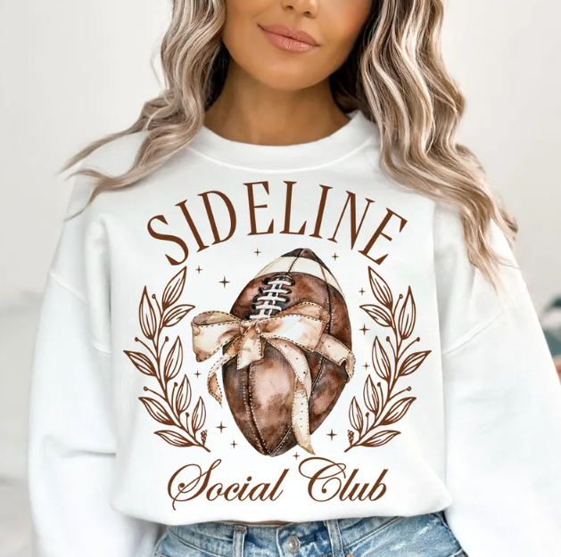 🏈 Football Sideline Social Club – Football Tee or Sweatshirt 🏈