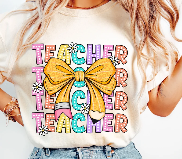 🍎 Teacher Bow – Teacher Tee or Sweatshirt 🍎