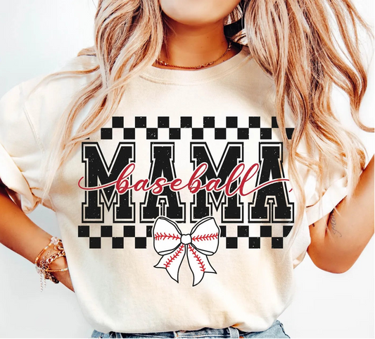 ⚾ Checkerboard Baseball Mama Tee or Sweatshirt ⚾
