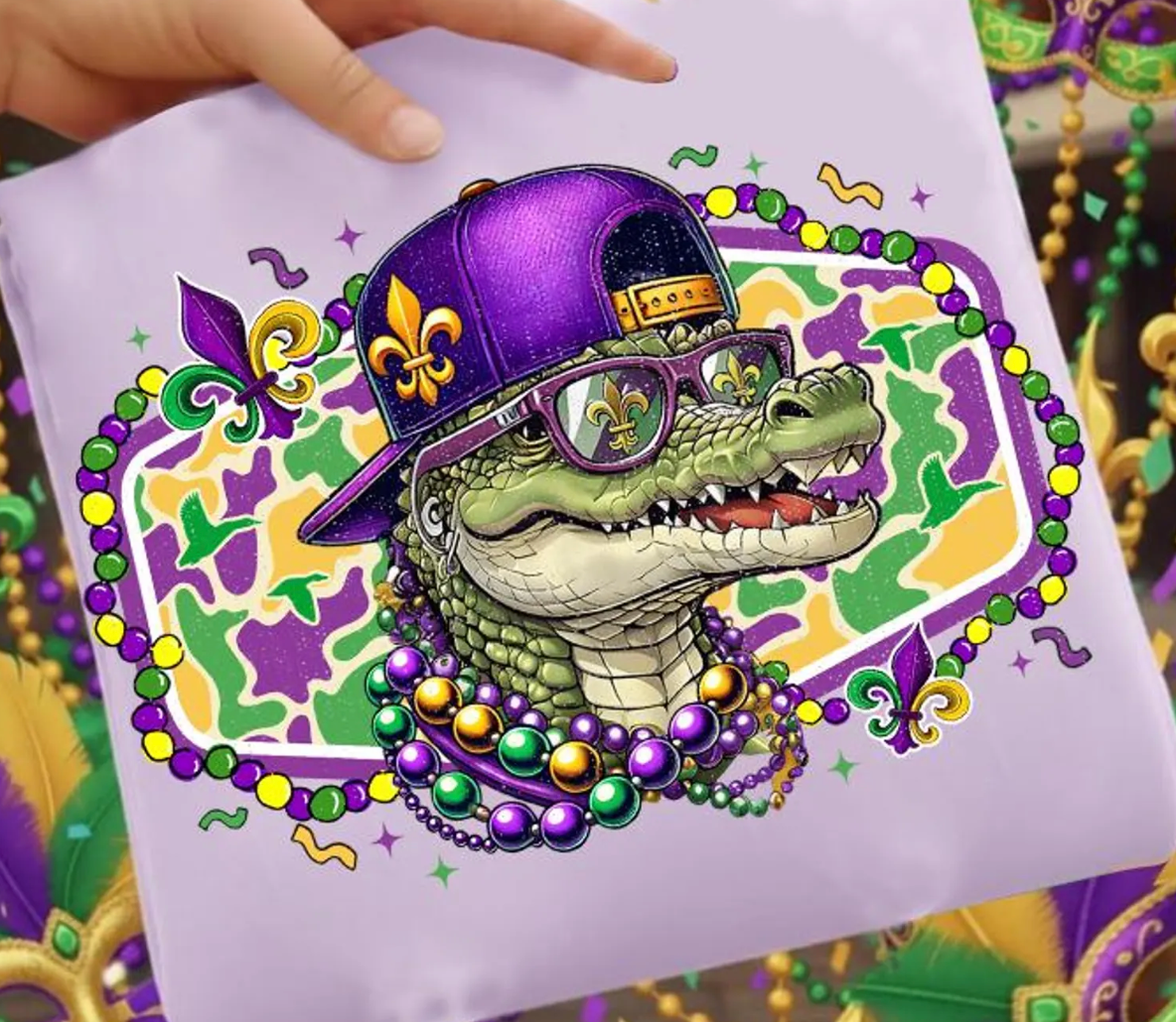 🐊 Mardi Gras Gator – Festival Tee or Sweatshirt 🎭