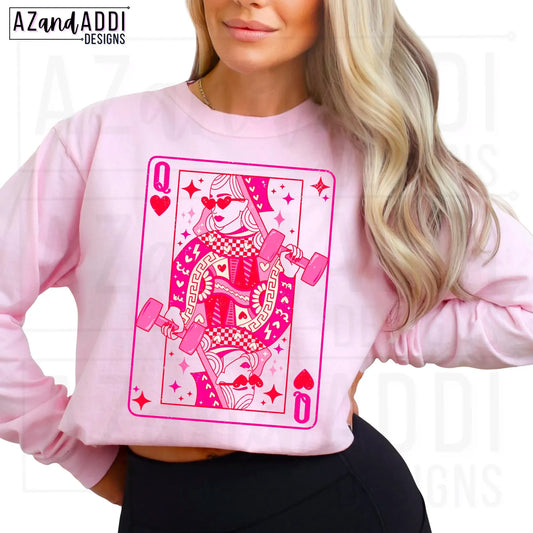 👑 Workout Queen Playing Card Tee or Sweatshirt 💖